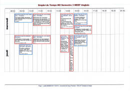 Emploi du temps 2016-2017 Master 2 - Semestre 3