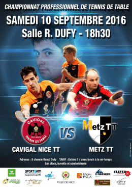 NICE CAVIGAL 1 09-09-2016 - Ligue PACA Tennis de Table