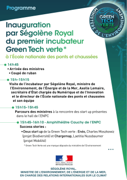 Inauguration par Ségolène Royal du premier incubateur Green Tech