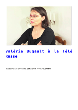 Valérie Bugault à la Télé Russe