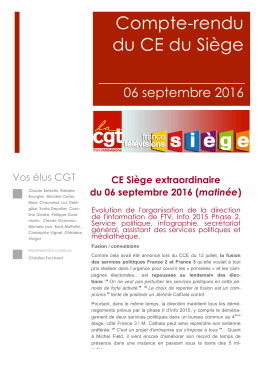 06 septembre 2016 - CGT France Télévisions Siège