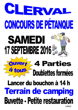 IPNS CLERvAu CONCOURSDEFÉTANQUE SAMEDI