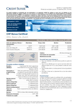 CHF Bonus Certificat AXA, Swiss Life, Zurich