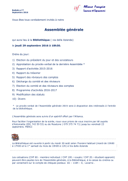 Assemblée Générale - Alliance Française Locarno