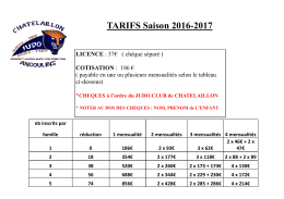 TARIFS Saison 2016-2017 - Chatelaillon