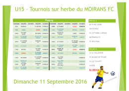 U15 - Tournois sur herbe du MOIRANS FC Dimanche 11 Septembre