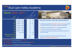 Tarifs Asul Lyon Volley Academy 2016 - 2017