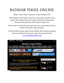 BANDAR TOGEL ONLINE
