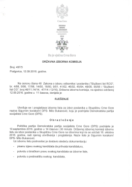 R J E &Scaron; E NJ E - Državna izborna komisija