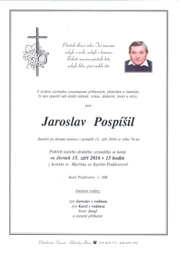 Smuteční hlášení - Obec Starý Poddvorov