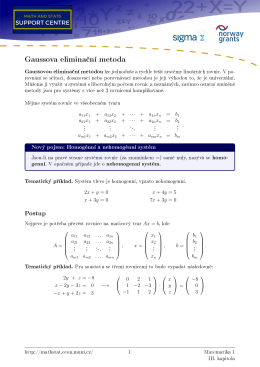 Gaussova elimina£ní metoda - Math and Stats Support Centre