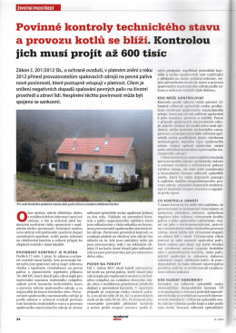 Povinn&eacute; kontroly technick&eacute;ho stavu a provozu kotlů nebo jin&yacute;ch