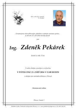 Zdeněk Pekárek - Pohřební služba Přerov