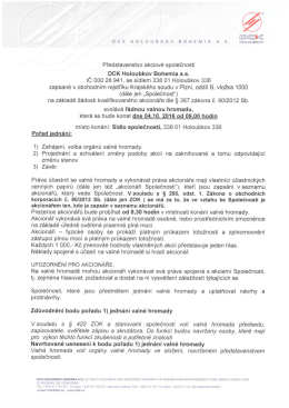 Pozvánka - DCK Holoubkov Bohemia as