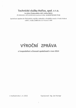 Výroční zpráva za rok 2014