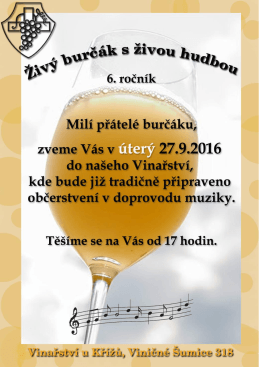 Page 1 Mil&iacute; př&aacute;tel&eacute; burč&aacute;ku, ZVeme V&aacute;s v 27.9.2016 do na&scaron;eho
