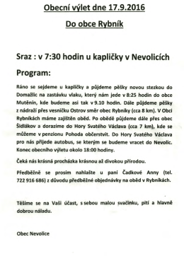 Obecn&iacute; v&yacute;let do obce Rybn&iacute;k.