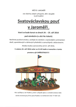 Pozvánka  - Město Jaroměř