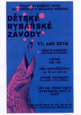 dětské rybářské závody 17. září 2016