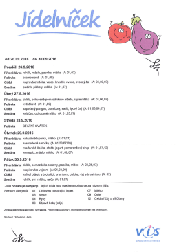 Jídelníček od 19.9.2016 do 23.9.2016