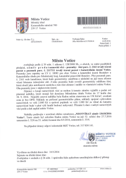 Záměr prodeje - Město Votice