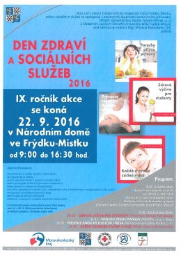 13.09.2016 Den zdrav&iacute; a soci&aacute;ln&iacute;ch služeb 22.9.2016 v N&aacute;rodn&iacute;m