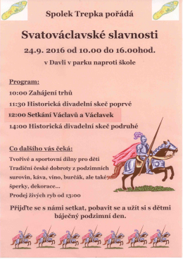 Page 1 á Spolek Trepka pořád Svatováclavské slavnosti 24.9. 2O16