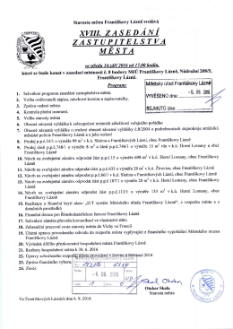 16/152-Program XVIII. zasedání ZM Františkovy Lázně