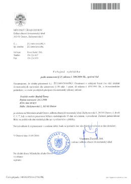 367/16 - Veřejná vyhláška - Oznámení o uložení písemnosti