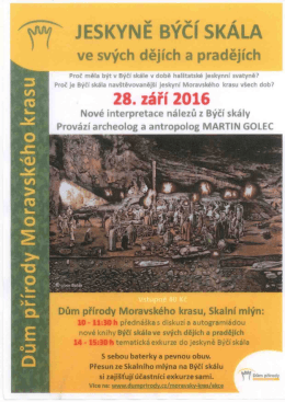 Page 1 F JESKYNE BYCH SKALA ve svých dějích a pradějích