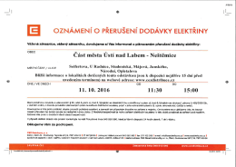 Ozn&aacute;men&iacute; o přeru&scaron;en&iacute; dod&aacute;vky elektřiny
