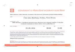 ČEZ Distribuce - Informace o přerušení dodávky