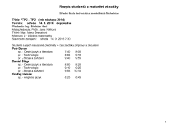 Rozpis studentů u maturitní zkoušky