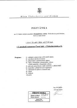 pozv&aacute;nka - Třebechovice pod Orebem