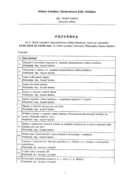 Page 1 Město Hole&scaron;ov, Masarykova 628, Hole&scaron;ov Mgr. Rudolf