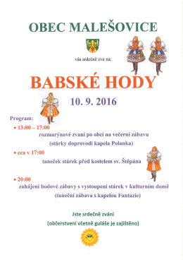 Babsk&eacute; hody v Male&scaron;ovic&iacute;ch 10.9.2016