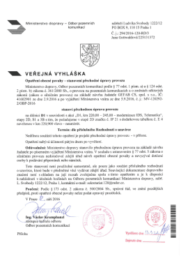 Stanovení přechodné úpravy provozu na dálnici D1 č. j. 294