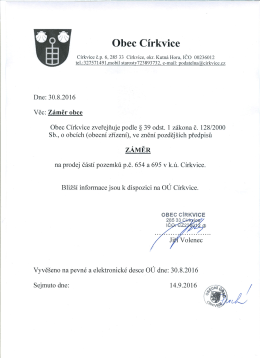 Úřední deska Záměr obce