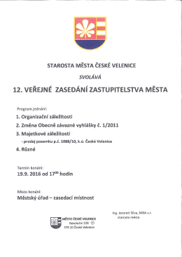 Město Česk&eacute; Velenice