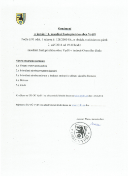 Zasedání Zastupitelstva
