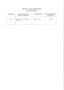 Page 1 Informace o zadané veřejné zakázce po uzavření smlouvy