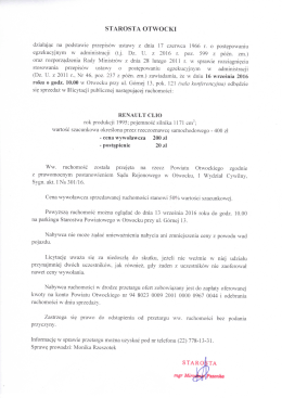 Zawiadomienie o sprzedaży ruchomości