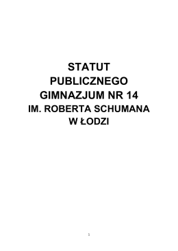 Statut - Publiczne Gimnazjum nr 14 w Łodzi