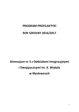 program profilaktyki - Gimnazjum nr 3 w Mysłowicach