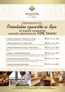 Orientalne czwartki - Spa Hotel Splendor**** Siedliska