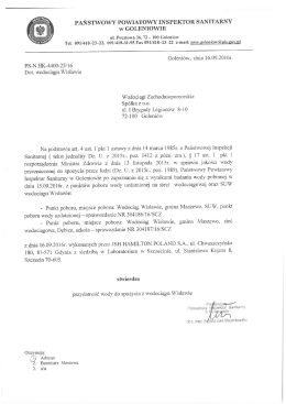 Sprawozdanie - Wodociągi Zachodniopomorskie Sp z oo