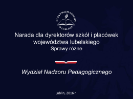 Sprawy różne - Kuratorium Oświaty w Lublinie