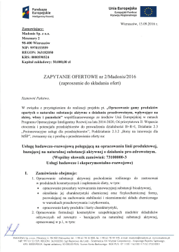 Zapytanie ofertowe Madonis
