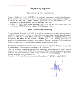 Wyciąg z informacji W&oacute;jta Gminy Popiel&oacute;w o I przetargu ustnym
