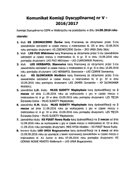 komunikat kd nr V 2016/17